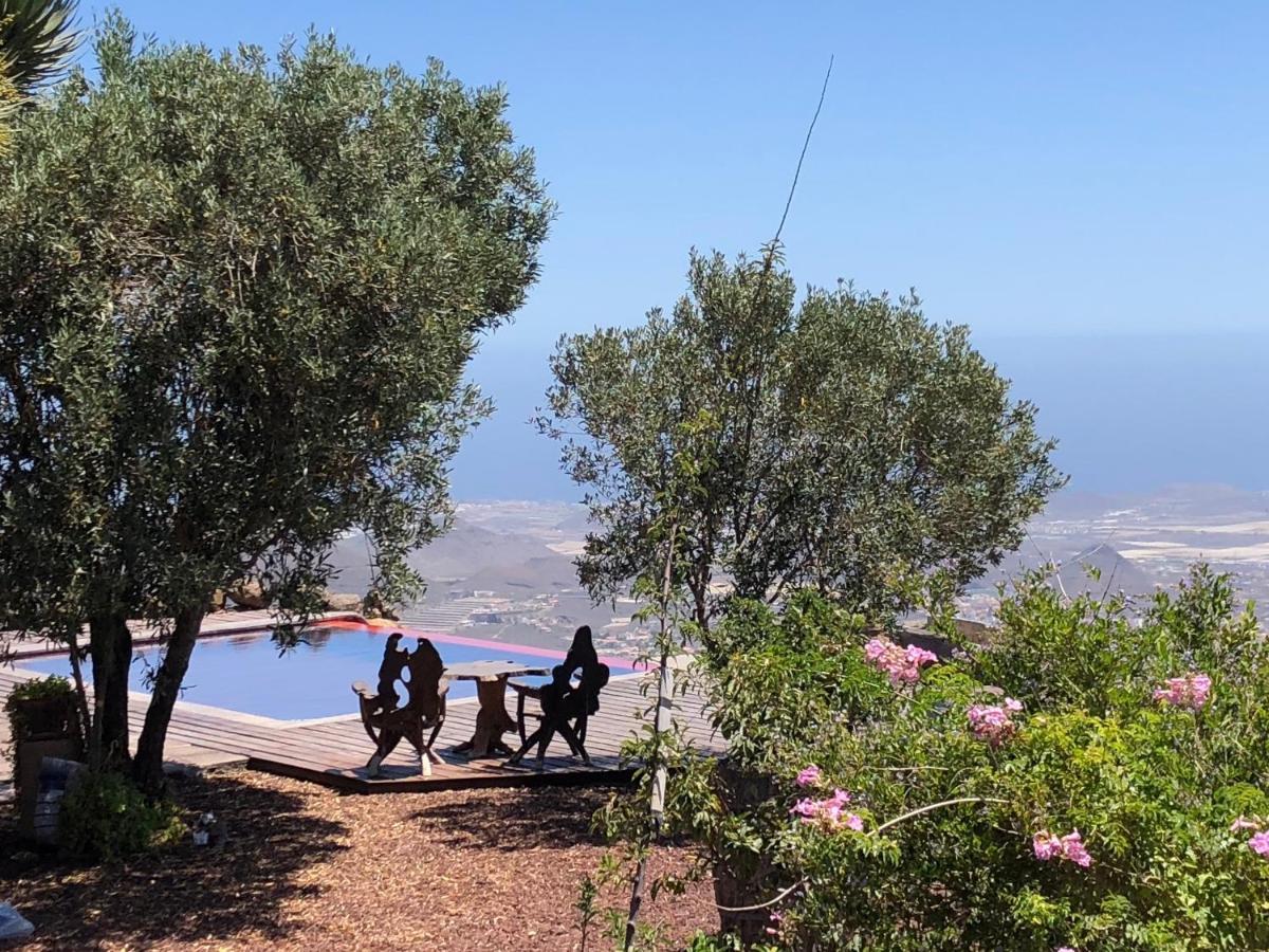 Historic Canarian House, Private Heated Infinity Pool, Bbq, Wifi + Panoramic Ocean Views Arona  Kültér fotó
